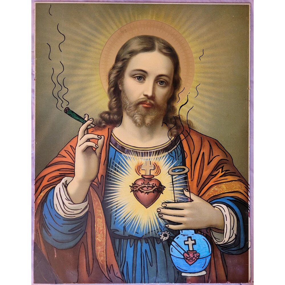 Jesus Religious print 8.5x11 holly bong water